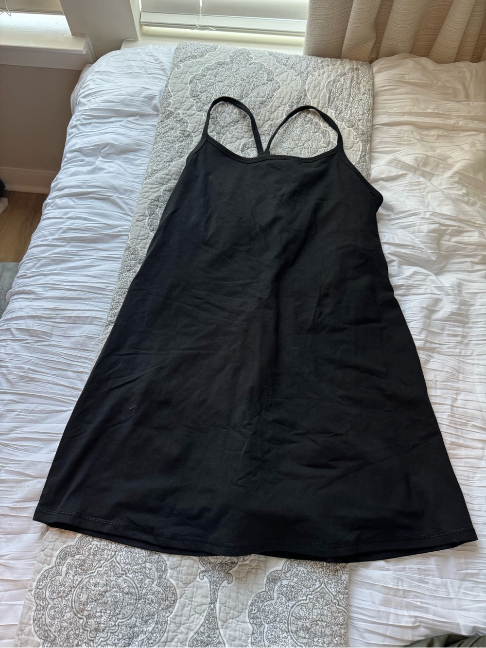 aerie Black Mini Slip Dress with Thin Straps